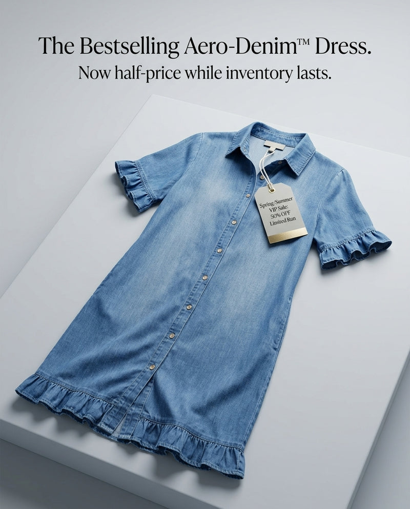 Denimkjolklänning Med Volang