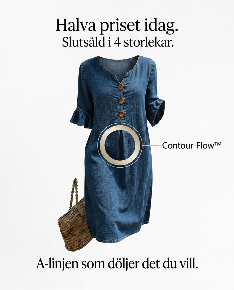 Klänning Lotus Blad Ärmar Jeans