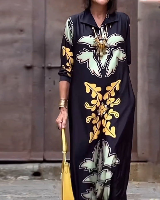 Modeklänning med lapeltryck