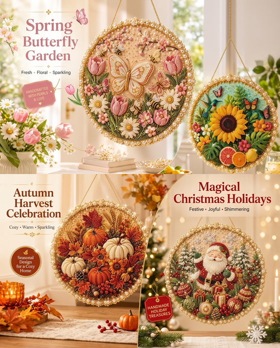🌸🌻 Pärlkonst-Hängkranskit för Alla Årstider och Högtider 🍂🎄
