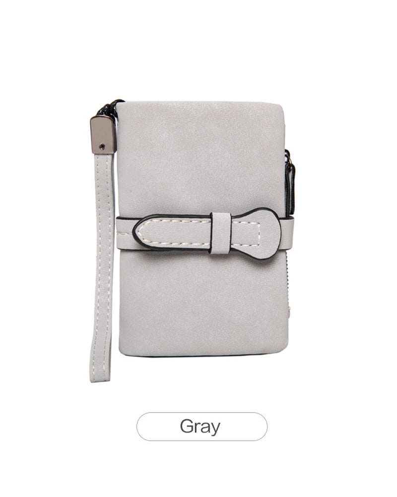 Dam Elegant Minimalistisk Kort Plånbok Med Handledsrem, Casual Mångsidig Dragkedja Korthållare Plånbok, Trendig Plånbok För Dagligt Bruk