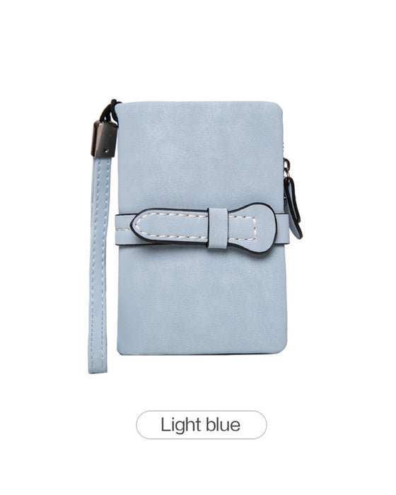 Dam Elegant Minimalistisk Kort Plånbok Med Handledsrem, Casual Mångsidig Dragkedja Korthållare Plånbok, Trendig Plånbok För Dagligt Bruk