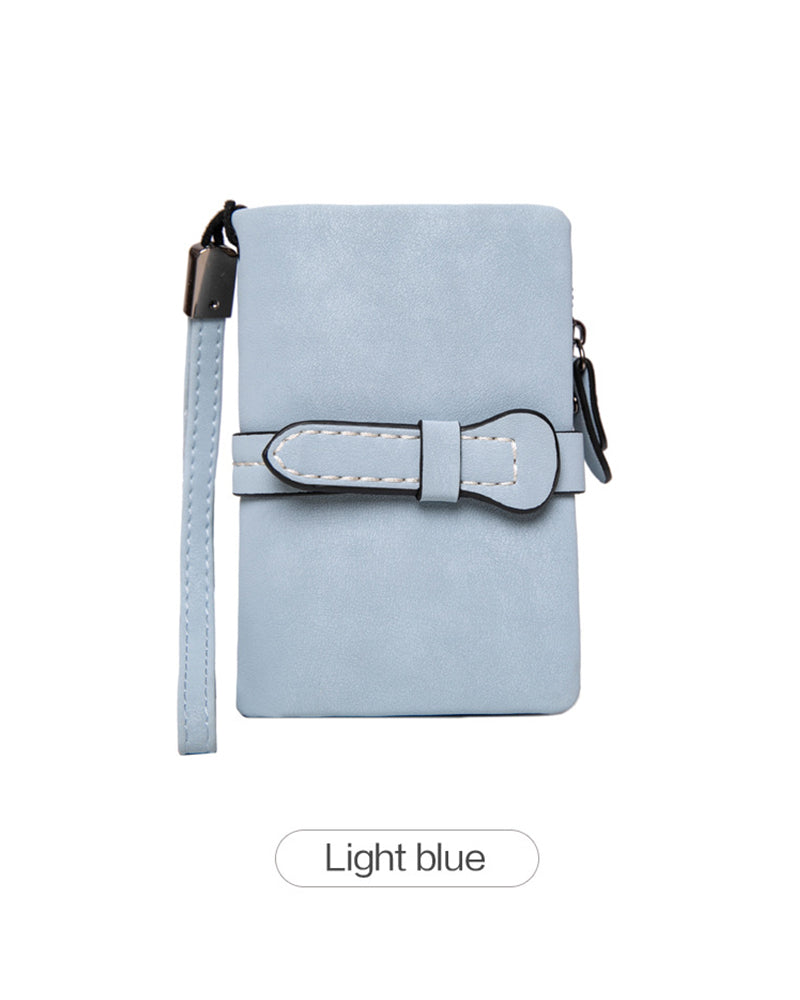 Dam Elegant Minimalistisk Kort Plånbok Med Handledsrem, Casual Mångsidig Dragkedja Korthållare Plånbok, Trendig Plånbok För Dagligt Bruk