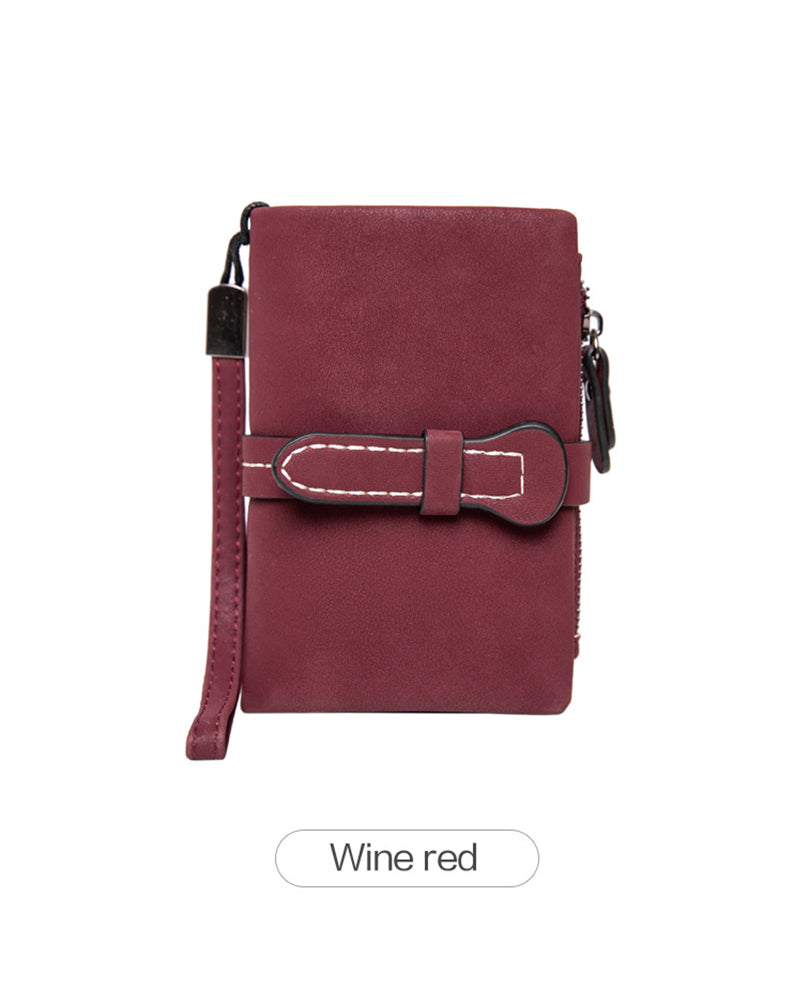 Dam Elegant Minimalistisk Kort Plånbok Med Handledsrem, Casual Mångsidig Dragkedja Korthållare Plånbok, Trendig Plånbok För Dagligt Bruk