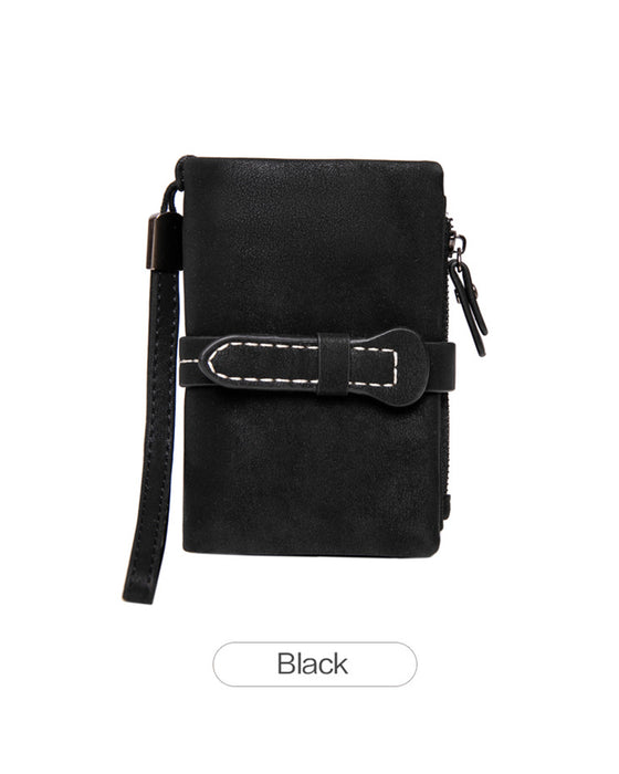 Dam Elegant Minimalistisk Kort Plånbok Med Handledsrem, Casual Mångsidig Dragkedja Korthållare Plånbok, Trendig Plånbok För Dagligt Bruk