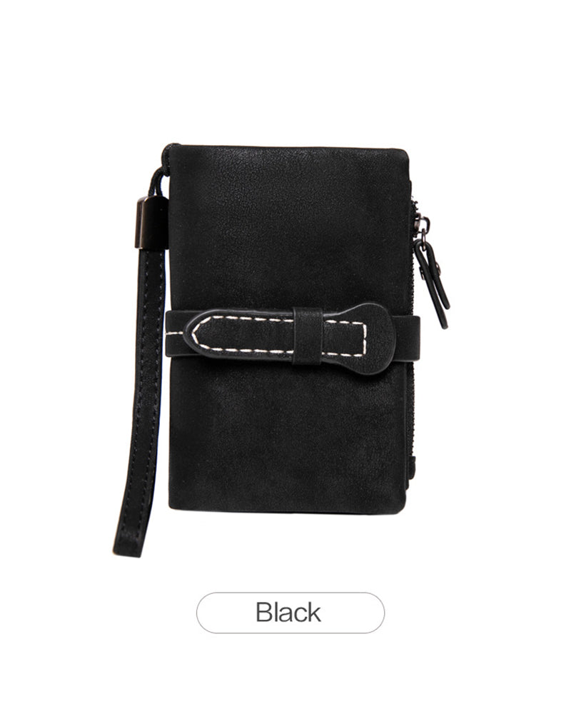 Dam Elegant Minimalistisk Kort Plånbok Med Handledsrem, Casual Mångsidig Dragkedja Korthållare Plånbok, Trendig Plånbok För Dagligt Bruk