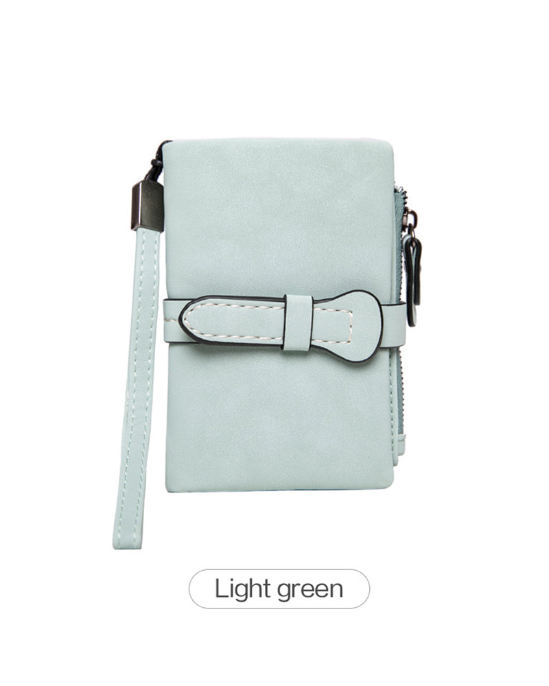 Dam Elegant Minimalistisk Kort Plånbok Med Handledsrem, Casual Mångsidig Dragkedja Korthållare Plånbok, Trendig Plånbok För Dagligt Bruk