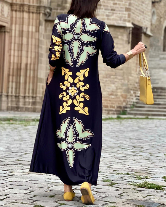 Modeklänning med lapeltryck