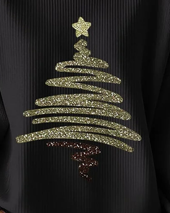 Tröja Löst Pitted Jul Tryck