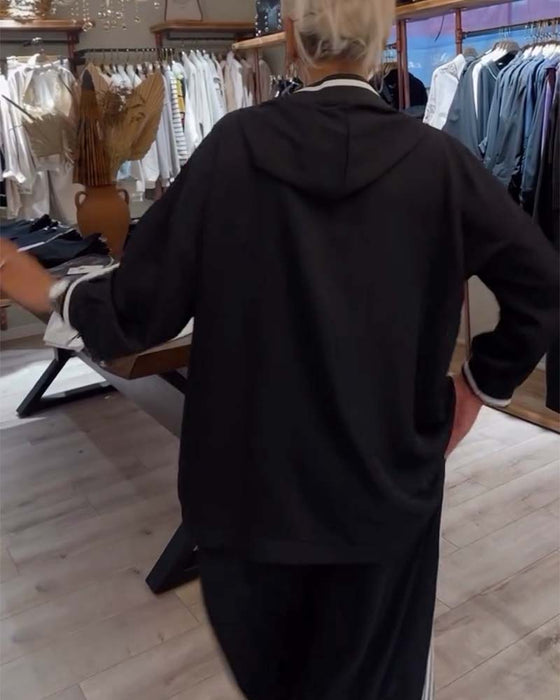 Huva randig avslappnad tvådelar