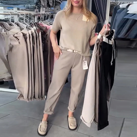 Byxor Enfärgad Avslappnad Rak