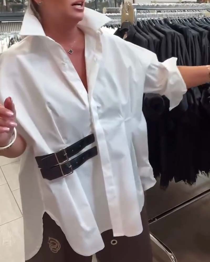 Skjorta Bälte Spänne Design Slag
