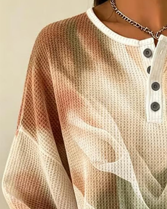 Sweatshirt Ombre Tryck Lång Ärm