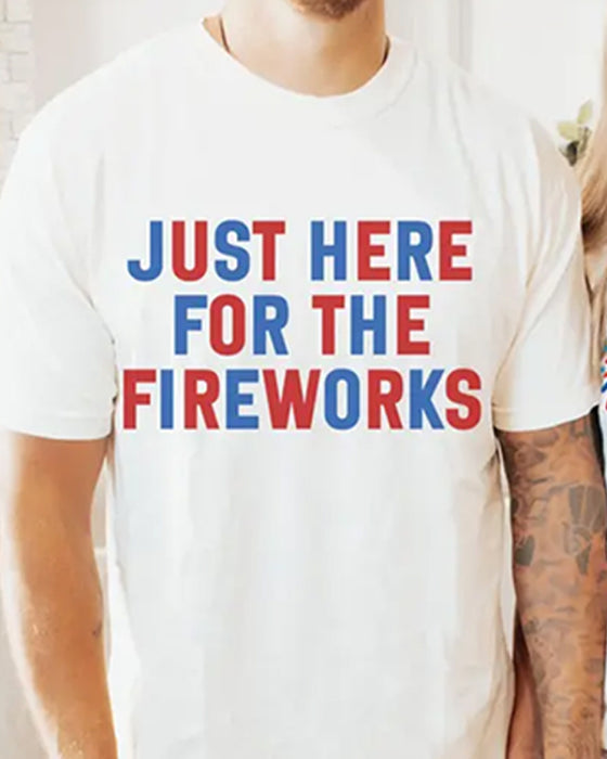 Tryckt Casual T-Shirt Med Rund Hals