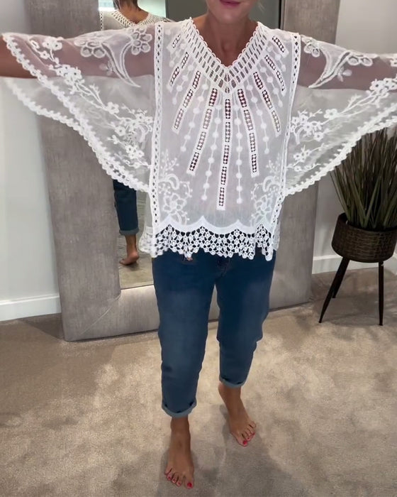 Blus V-Ringning Stilfull