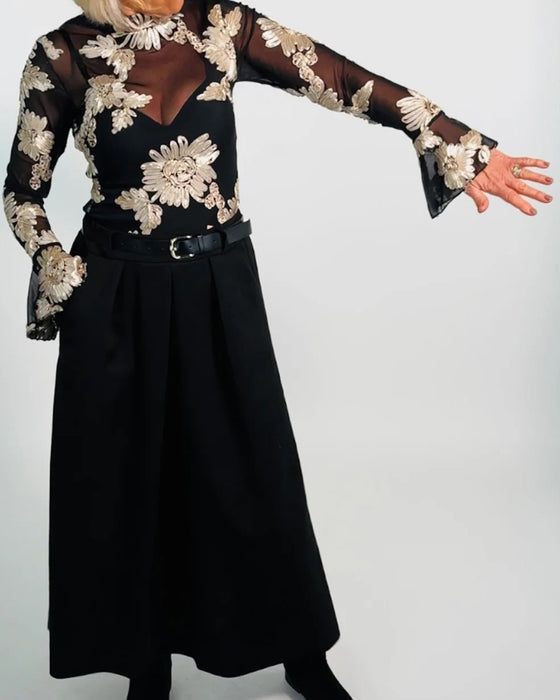 Blus Trumpetärm Mod Blommor