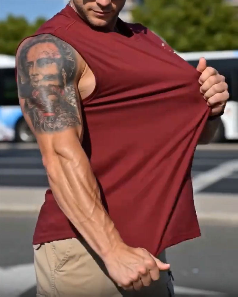 Linne Mode Tryck Ärmlös