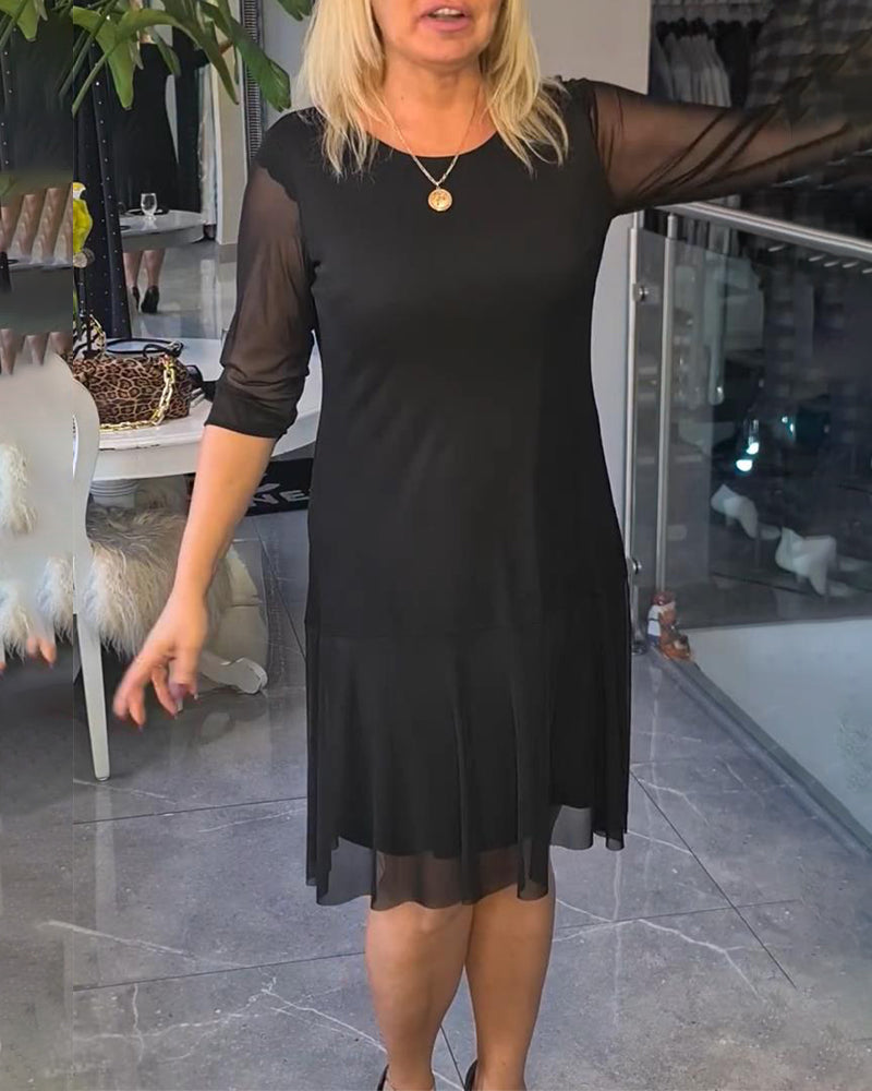 Genomskinlig Och Modig Enfärgad Klänning