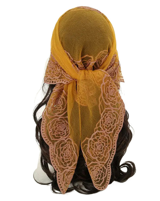 Blommig Nätmaskor Scallop Design Bandana
