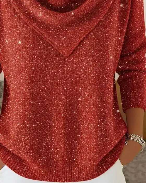 Pullover Mock Hals Casual Lång Ärm