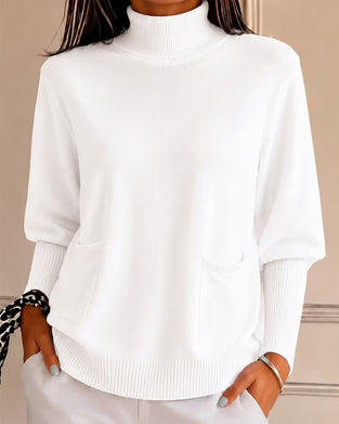 Pullover Polokrage Ficka Solid