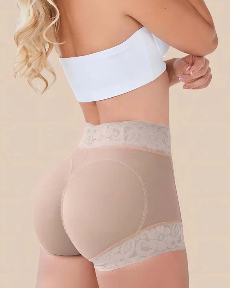 Kvinnors Shorts Spets Hög Midja Shapewear