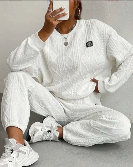 Two-Piece Set Trådad Jacquard Casual