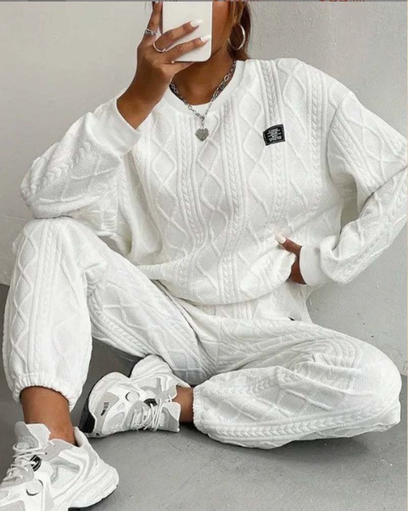 Two-Piece Set Trådad Jacquard Casual