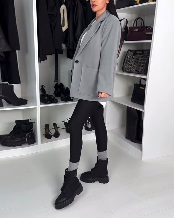 Enfärgade Leggings Med Ankelband