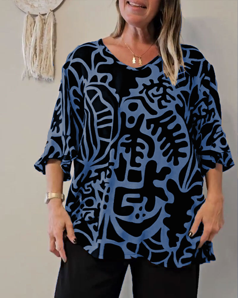 Topp Abstrakt Botaniskt Tryck Lös