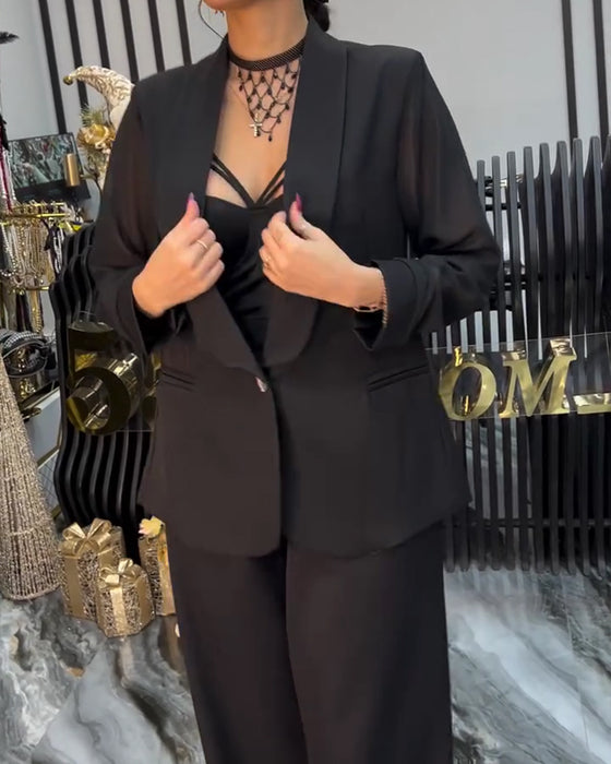 Rock Snygg Enfärgad Kavajslag