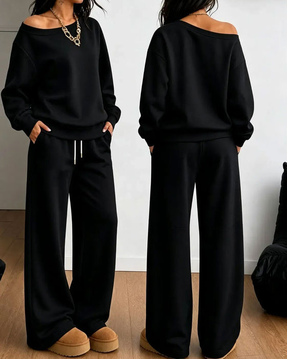 Set En Axel Ledig Sweatshirt Långa Byxor