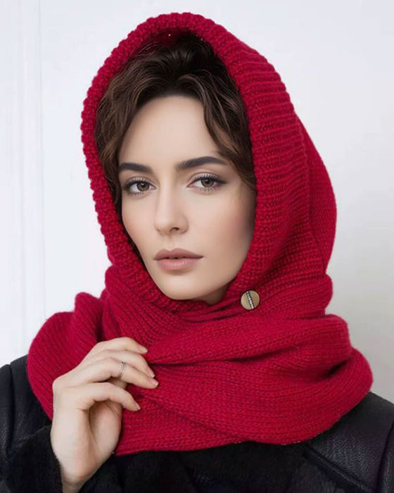 Grossist Enfärgad Stickad Huvscarf