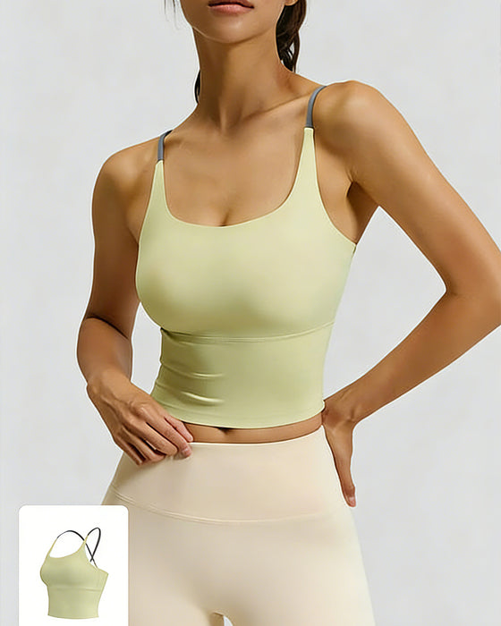 Linne Färgblock Korsande Spår