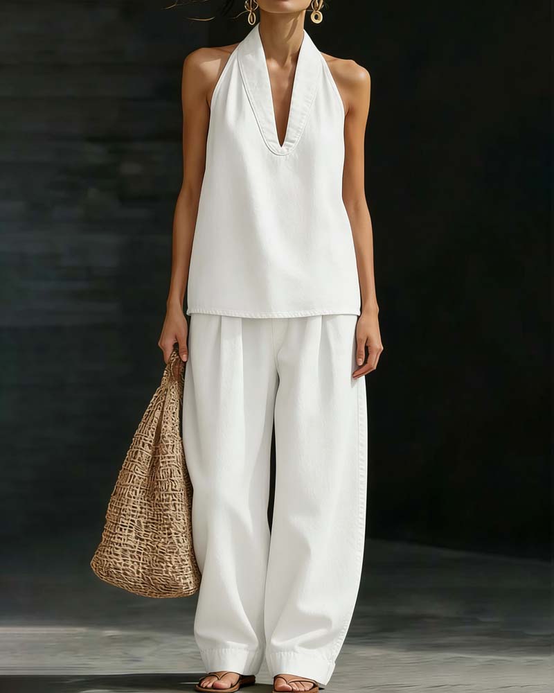 Set Mode Halterhals Denim