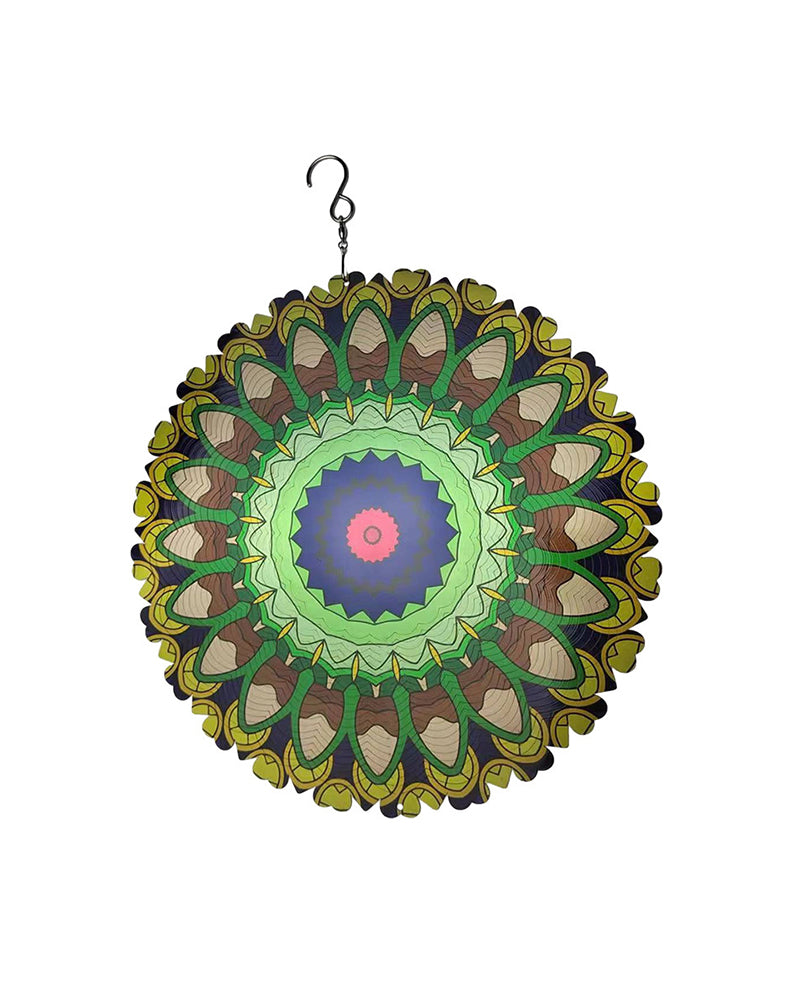 3D Färgglad Vind Snurrande Mandala