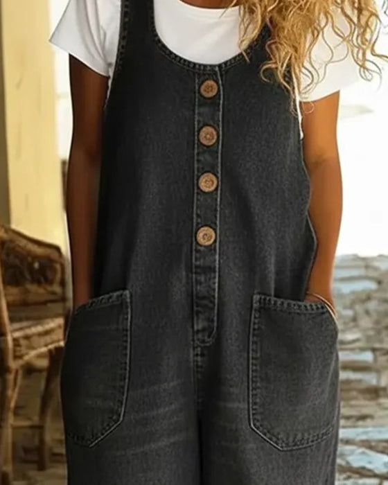 Hoppdräkt Avslappnad Ficka Denim