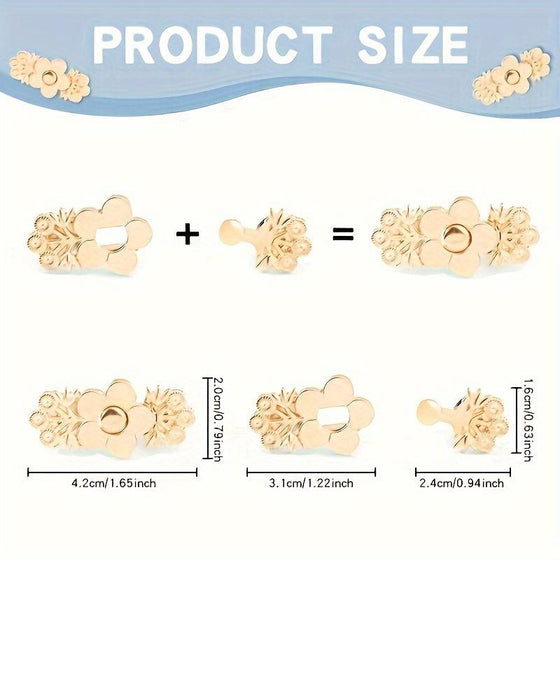 4-Delars Blommönstrad Denim Bältesdrägeri