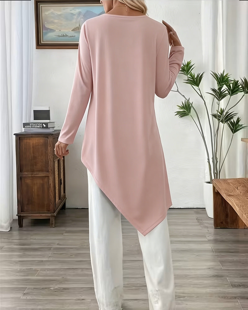 Top Asymmetrisk Midjelång Enfärgad