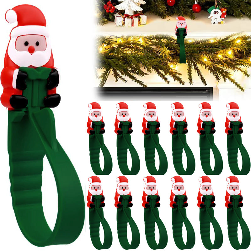 🎄🎅 Jultomte Självhäftande Krokar (12-Pack) — inga borrar, inga spikar, bara skala, fäst och häng