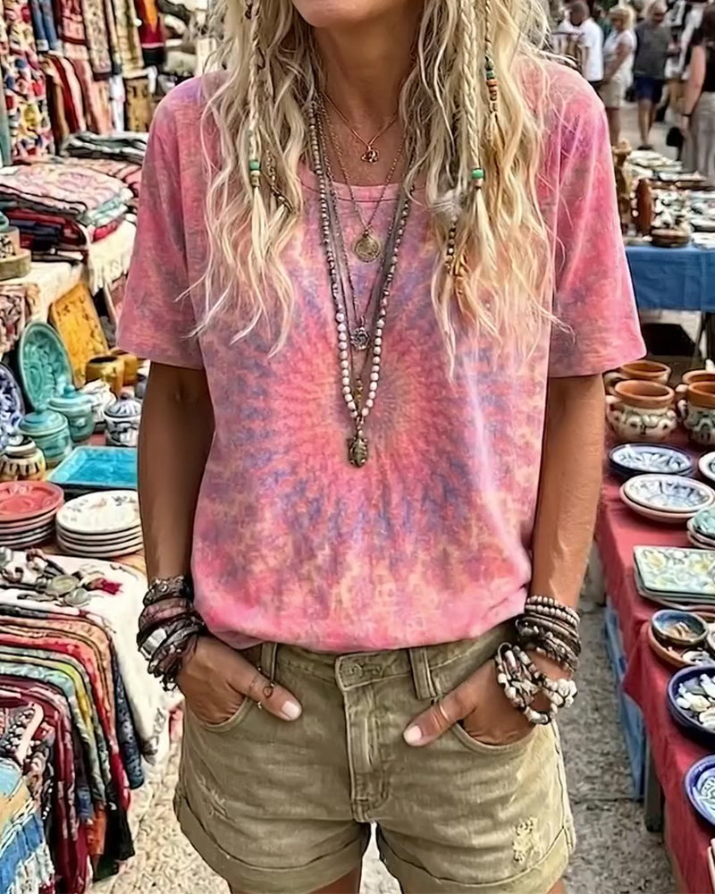 T-Shirt Gradient Knytband Färg