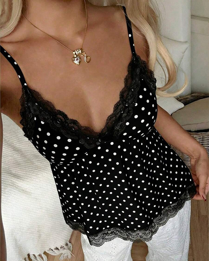 Cami Topp Prickig Spetskantad