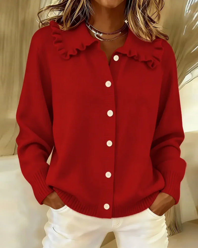 Kofta Med Peter Pan-Krage Och Knäppning