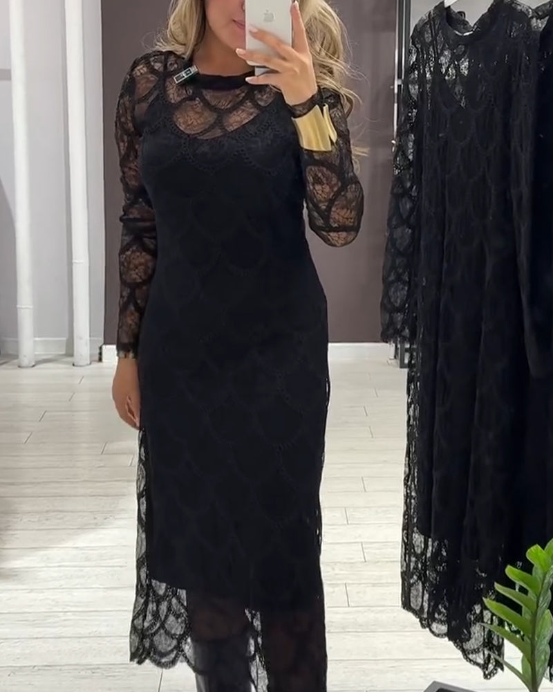 Cover Up & Cami Klänning Set Spets