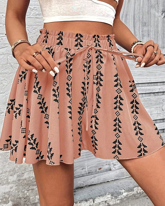 Shorts Print Dragsko Loose Fit Flare