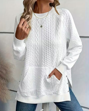 Sweatshirt Med Lomme Och Delad-Hem Egenskaper