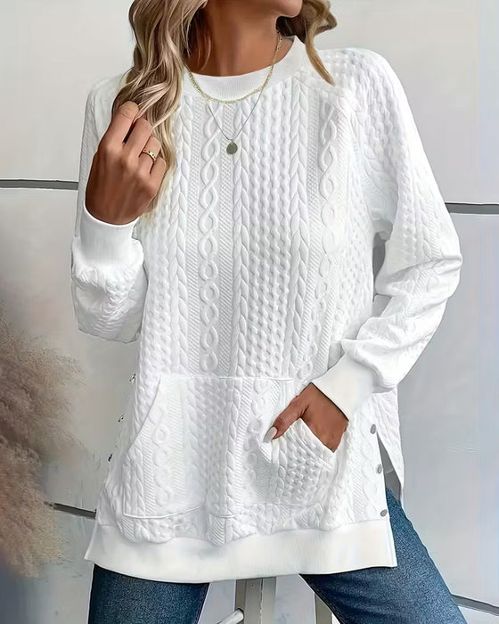 Sweatshirt Med Lomme Och Delad-Hem Egenskaper
