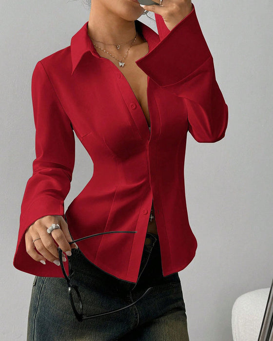 Elegant Slim-Fit Damskjorta