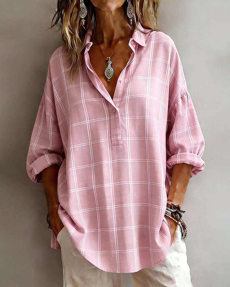 Skjorta Krageplagg Rutig Sofistikerad