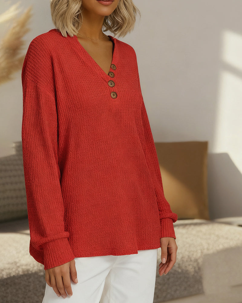 V-Ringad Vardagstopp I Våffelstickning